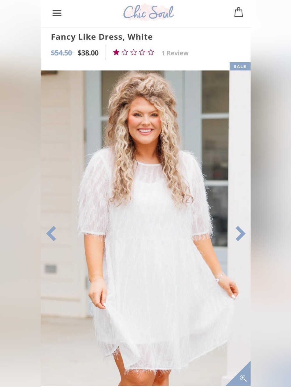 Chic Soul Fancy Like Dress, White Feather-Texture Fringe 3X